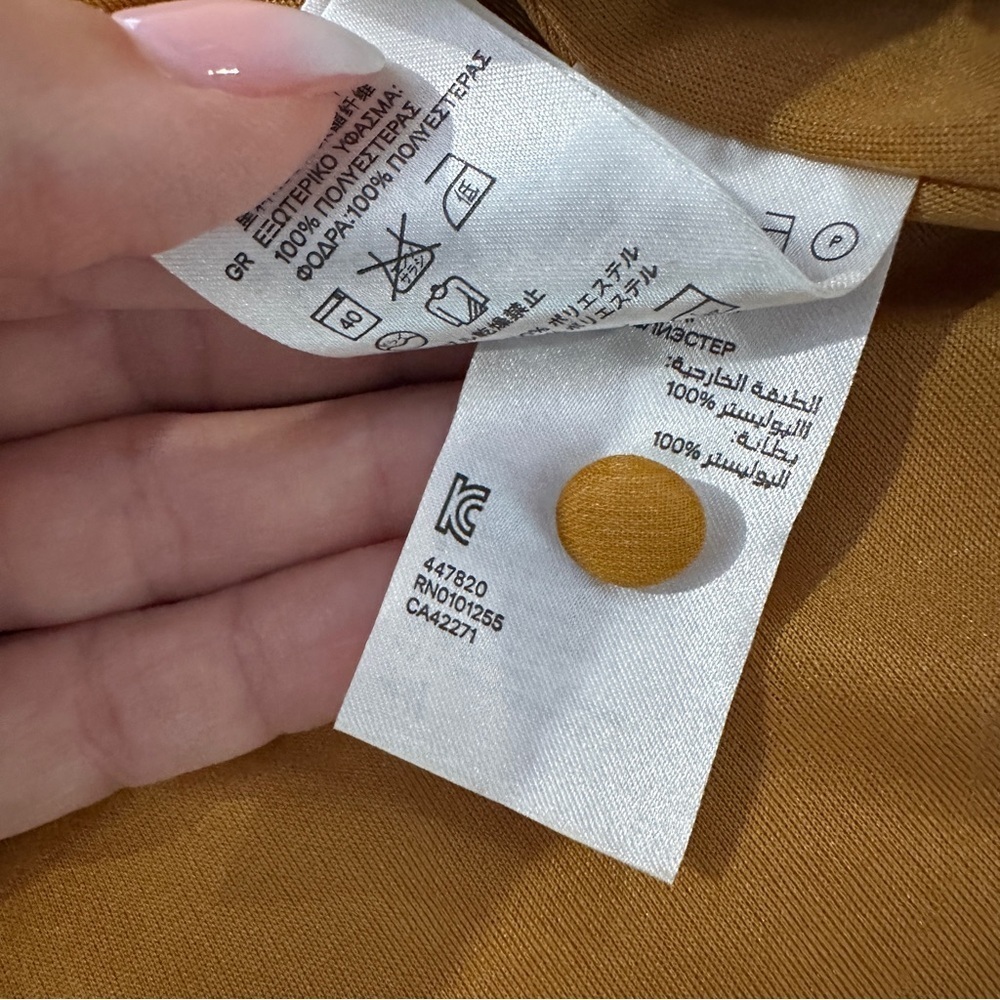 H&M Mustard Orange Long Sleeve Shift Dress Size 4 - Picture 7 of 16